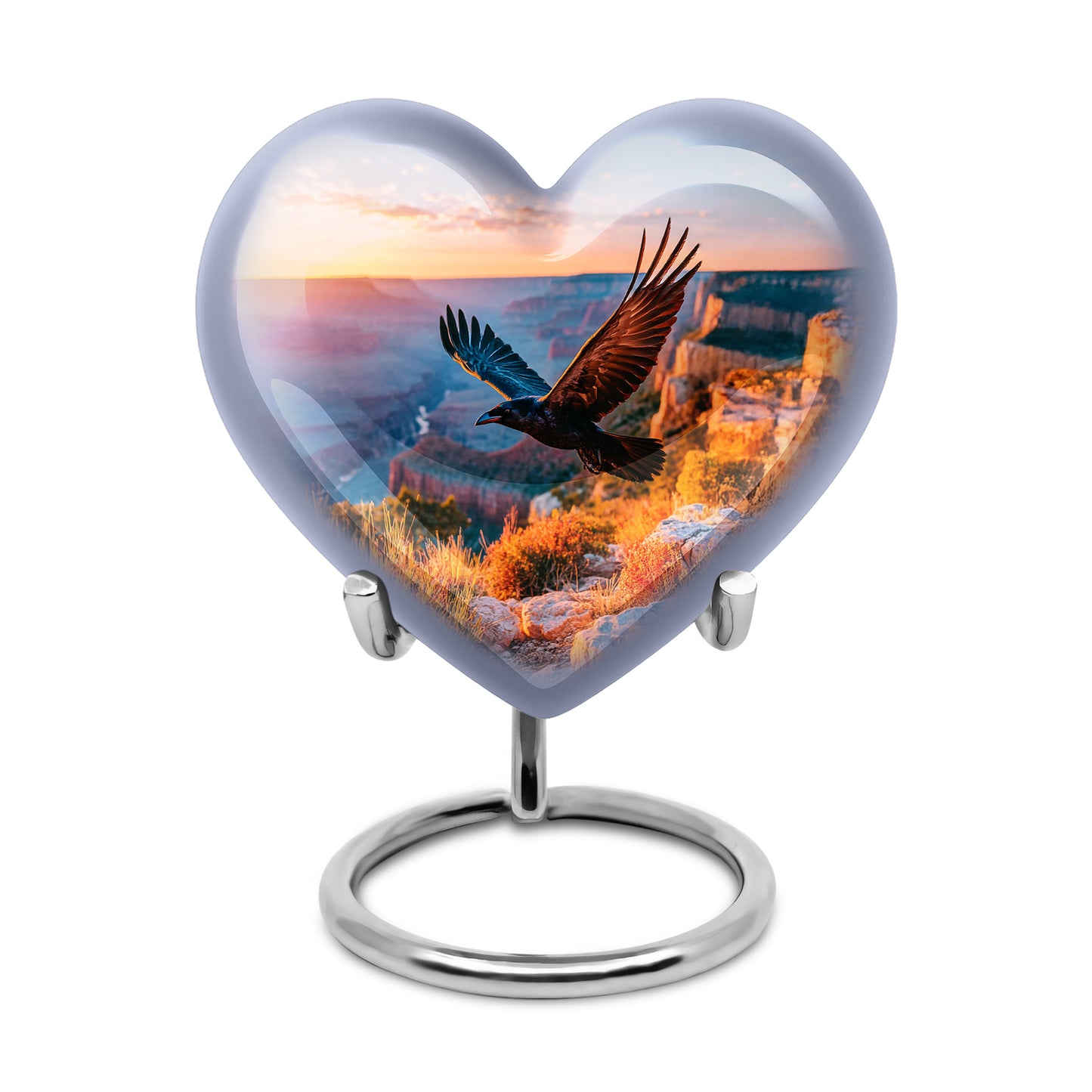 Personalized Blue Crow Cremation Urns for Ashes - Transcendent 10-inch - Yatskia