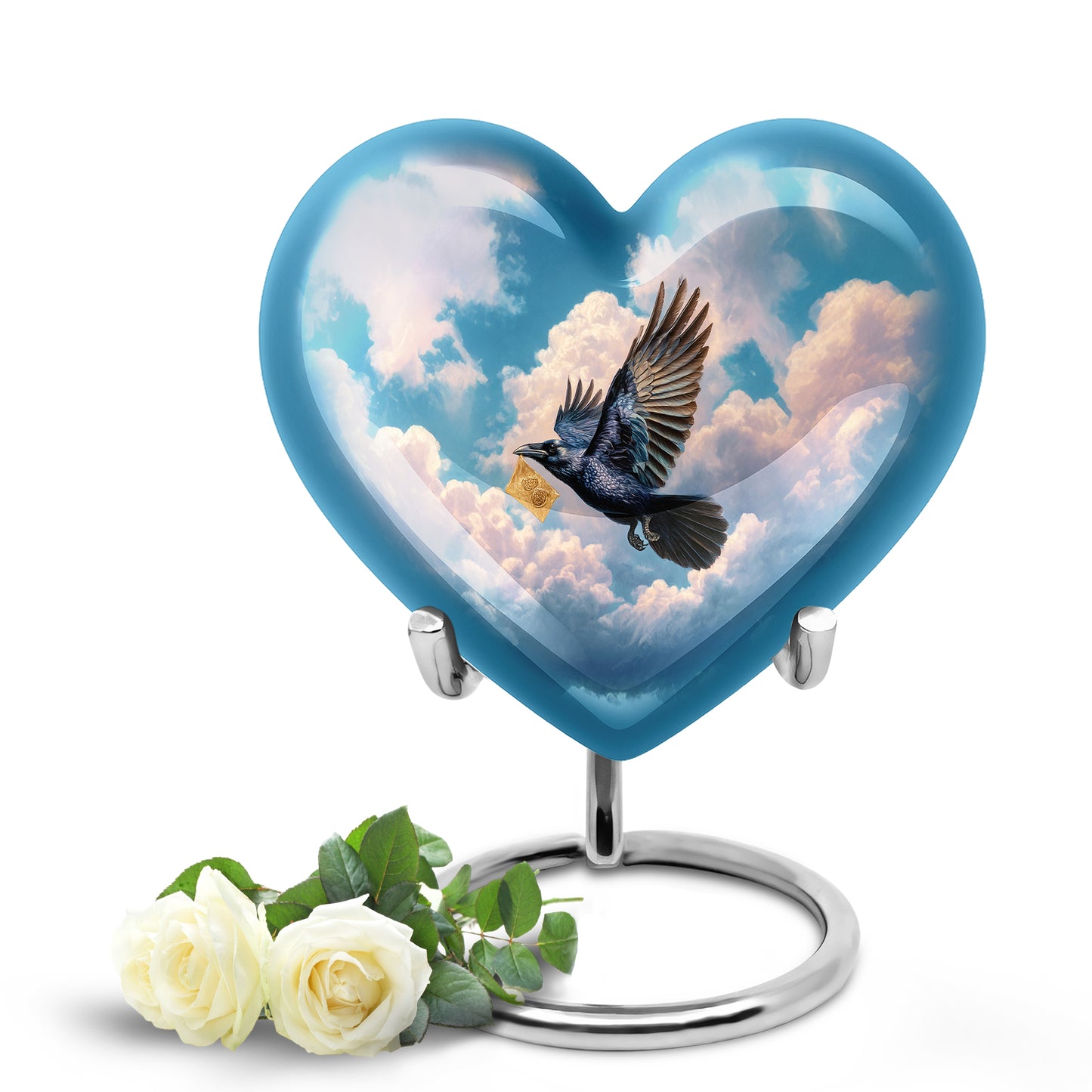 Blue Crow Cremation Urns - Glorious Heritage 10-inch, 200 cu in - Yatskia