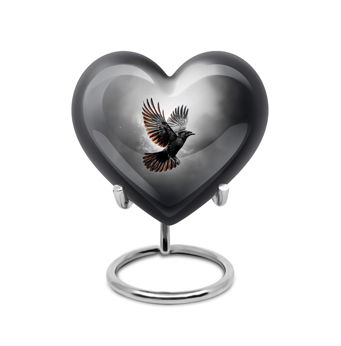 Personalized Black Crow Cremation Urns for Ashes - Majestic 10-inch - Yatskia