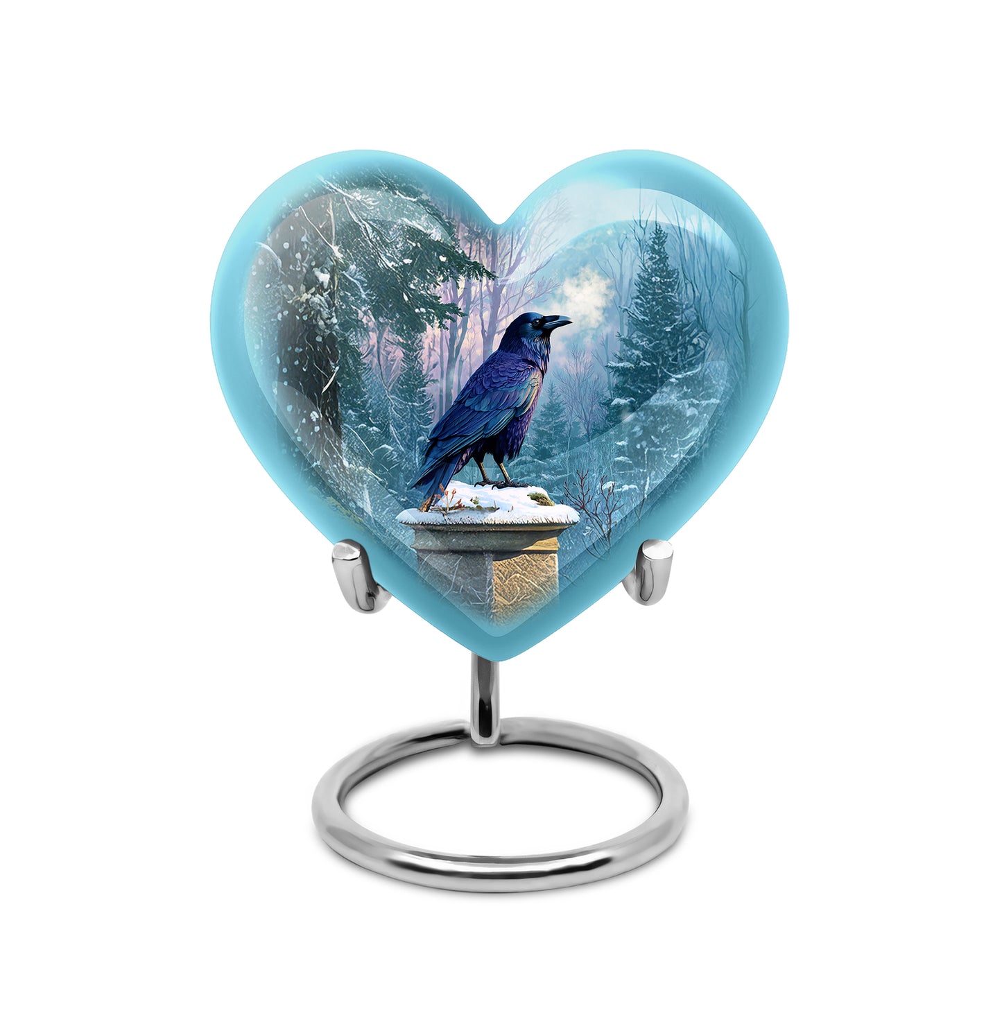 Personalized Crow Cremation Urns - Soothing Blue 10-inch, 200 cu in - Yatskia
