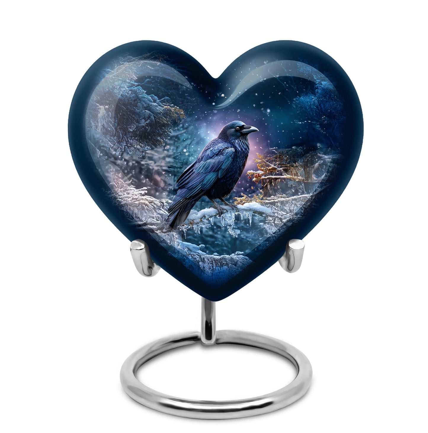 Personalized Crow Cremation Urns - Soothing Blue 10-inch, 200 cu in - Yatskia