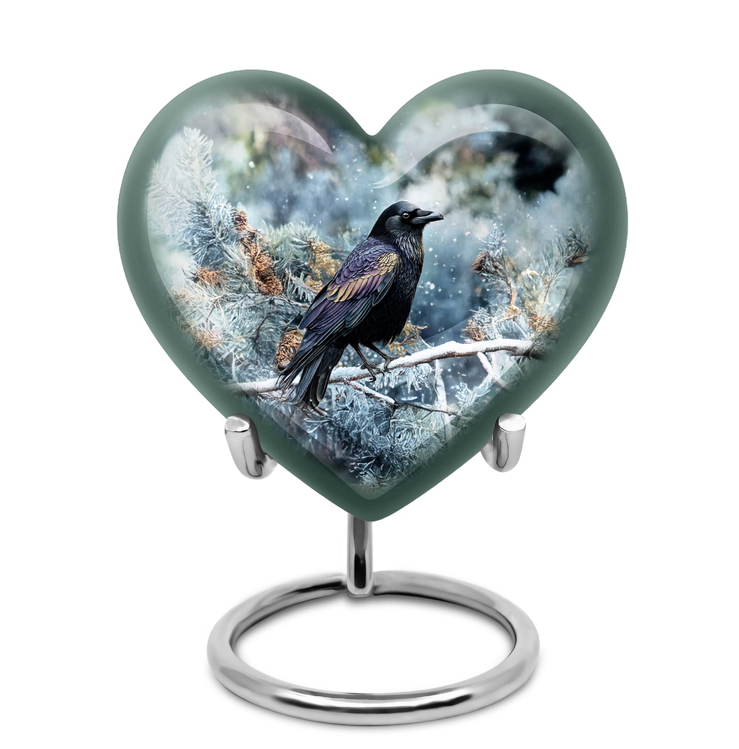 Hallowed Crow Cremation Urns for Human Ashes - Blue 10-inch - Yatskia