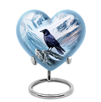 Blue Crow Cremation Urns - Enduring Memorial 10-inch, 200 cu in - Yatskia