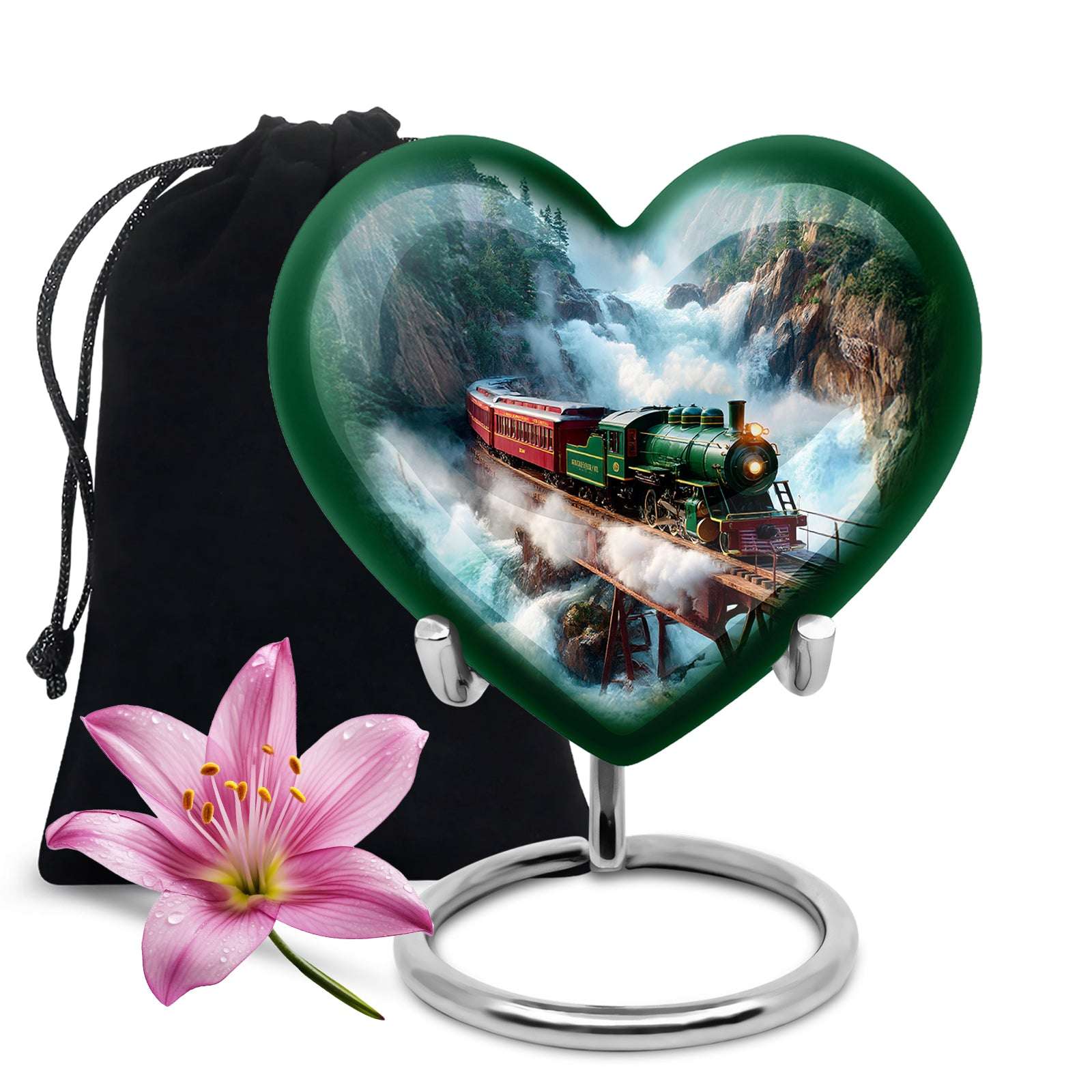 Train Large Cremation Urn for Adult Human Ashes - Men Urns For Human Ashes