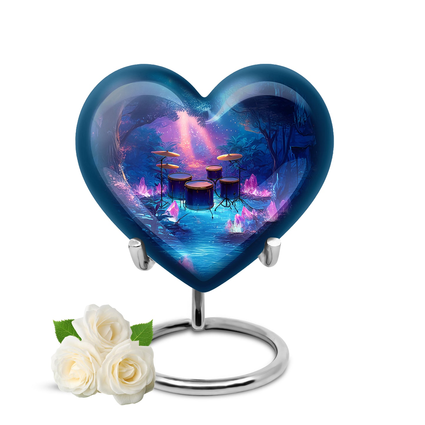 Personalized Drums Cremation Urns - Wondrous Blue 10-inch, 200 cu in - Yatskia