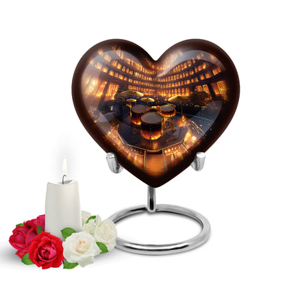 Graceful Gold Drums Resting Place Urn for Human Ashes - 10-inch, 200 cu in - Yatskia
