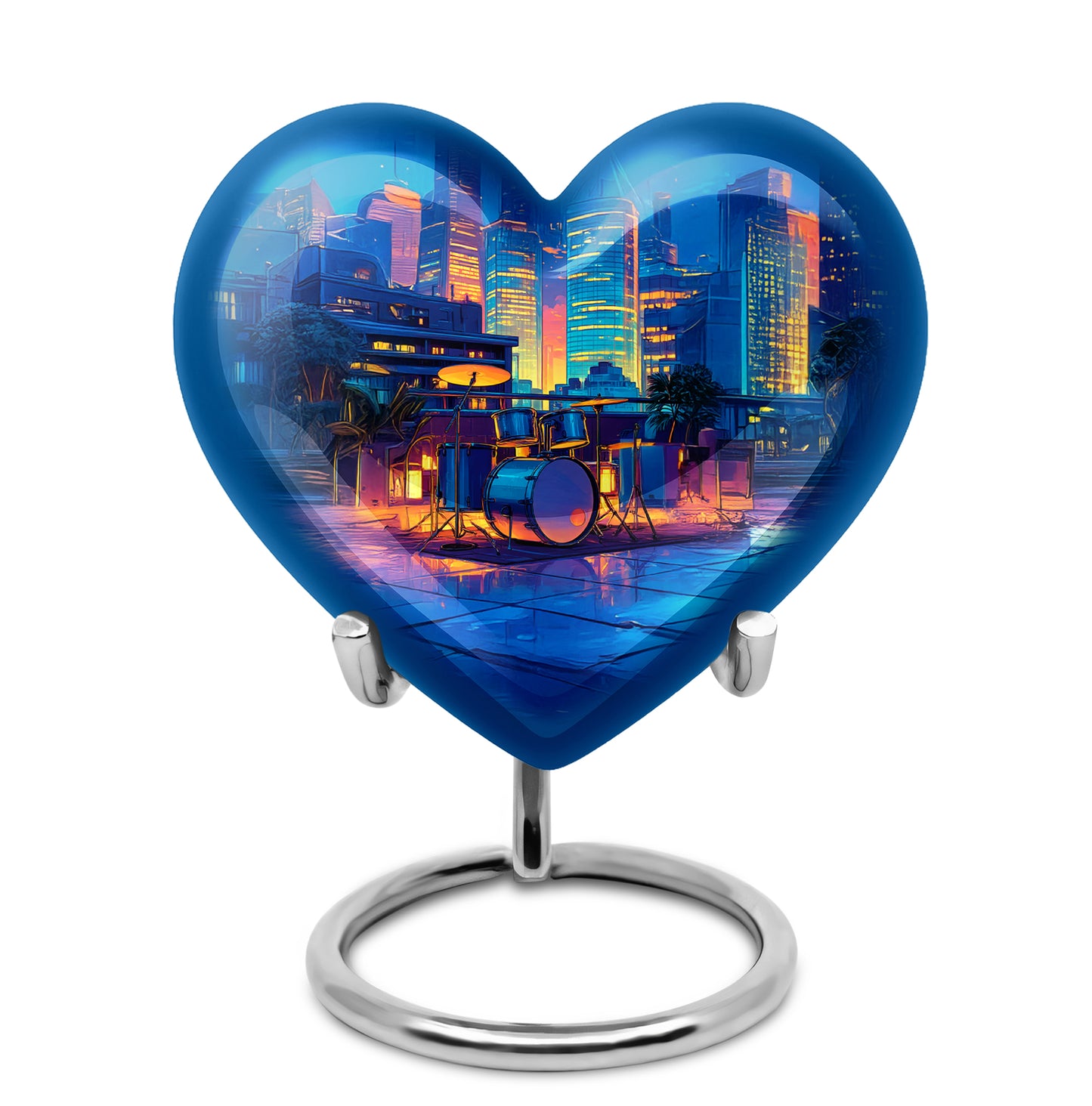 Personalized Elegant Drums Cremation Urns - Blue 10-inch, 200 cu in - Yatskia