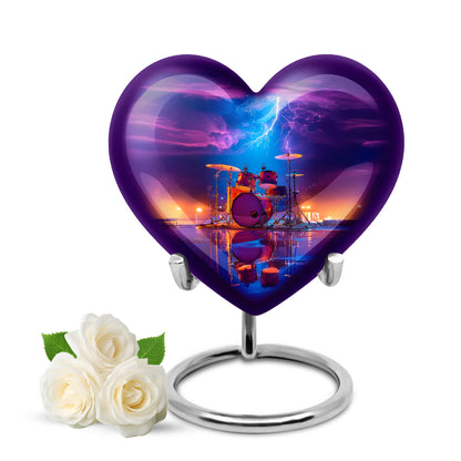 Personalized Drums Cremation Urns - Pristine Blue 10-inch, 200 cu in - Yatskia