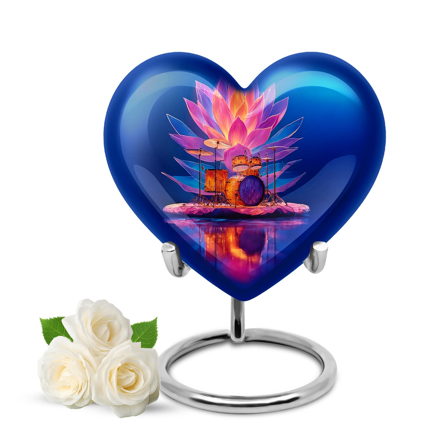 Personalized Drums Cremation Urns - Soothing Blue 10-inch, 200 cu in - Yatskia