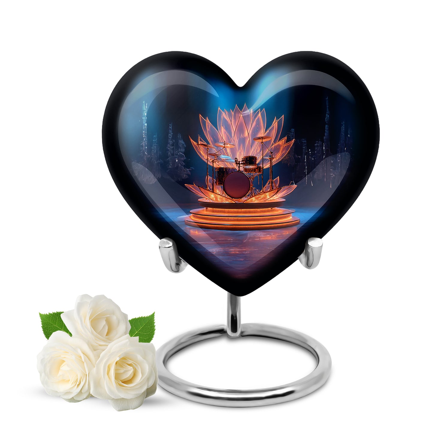 Personalized Blue Drums Cremation Urns for Ashes - Transcendent 10-inch - Yatskia