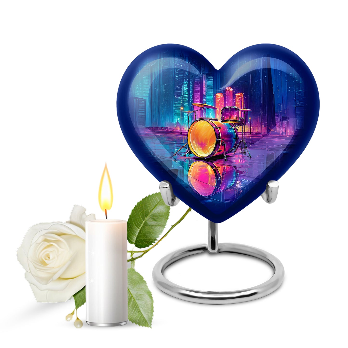 Blue Drums Cremation Urns - Honored Remembrance 10-inch, 200 cu in - Yatskia