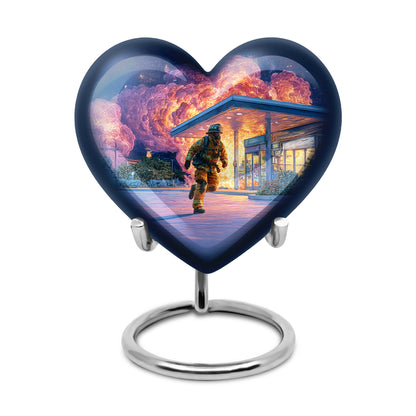 Personalized Firefighter Cremation Urns - Soothing Blue 10-inch, 200 cu in - Yatskia