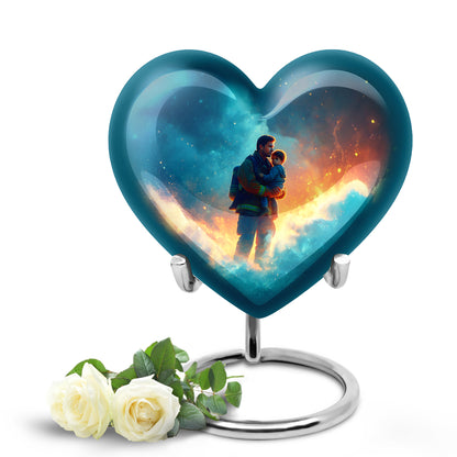 Graceful Blue Firefighter Keepsake Urn for Human Ashes - 10-inch, 200 cu in - Yatskia
