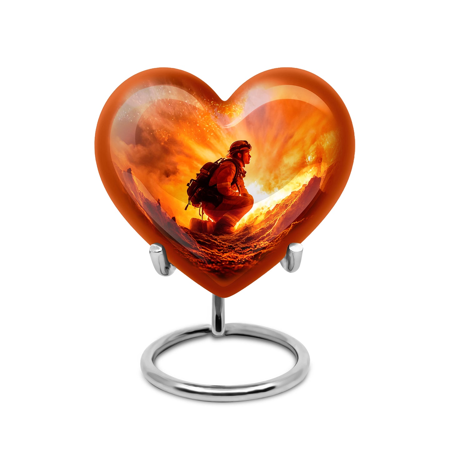 Personalized Red Firefighter Cremation Urns for Ashes - Enchanting 10-inch - Yatskia