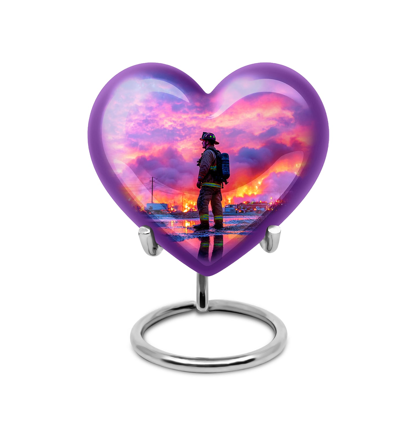 Personalized Blue Firefighter Cremation Urns for Ashes - Enchanting 10-inch - Yatskia
