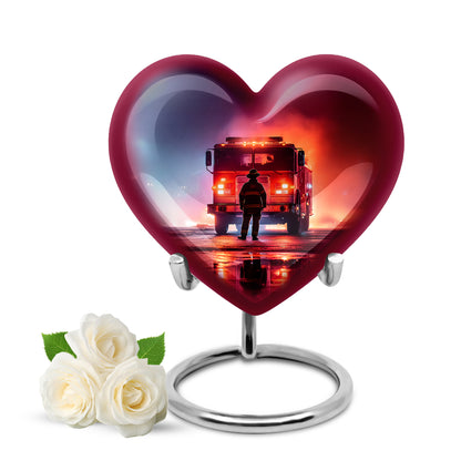 Personalized Purple Firefighter Cremation Urns for Ashes - Transcendent 10-inch - Yatskia