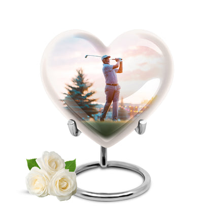 Ethereal Golf Memorial Cremation Urns - Silver 10-inch, 200 cu in - Yatskia
