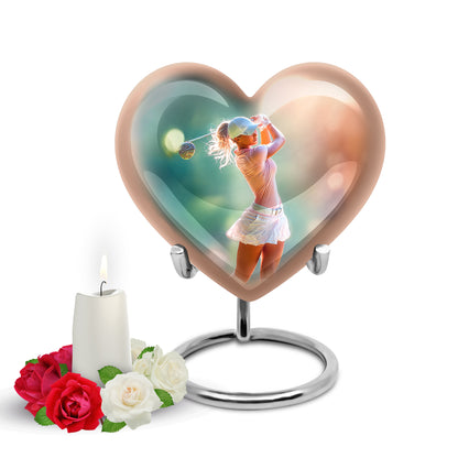 Gold Golf Cremation Urns - Opulent Tribute 10-inch, 200 cu in - Yatskia