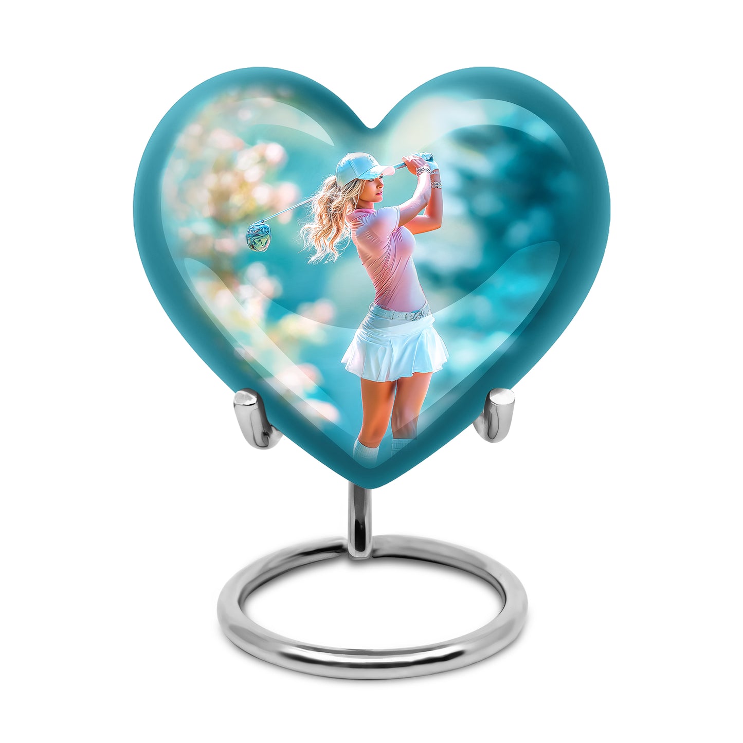 Personalized Magnificent Golf Cremation Urns - Silver 10-inch, 200 cu in - Yatskia