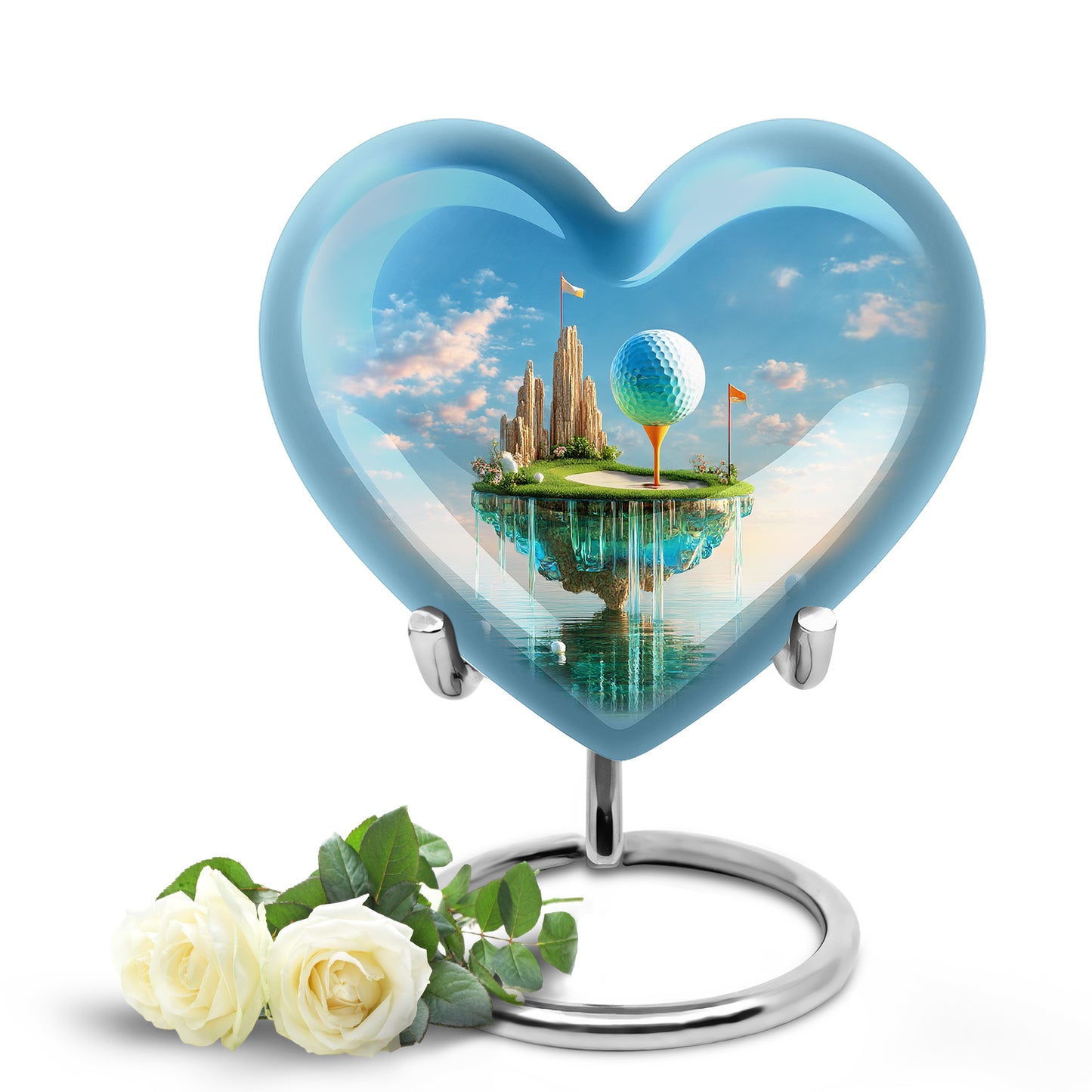 Personalized Golf Cremation Urns - Eminent Blue 10-inch, 200 cu in - Yatskia