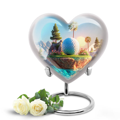 Personalized Golf Cremation Urns - Pristine Blue 10-inch, 200 cu in - Yatskia
