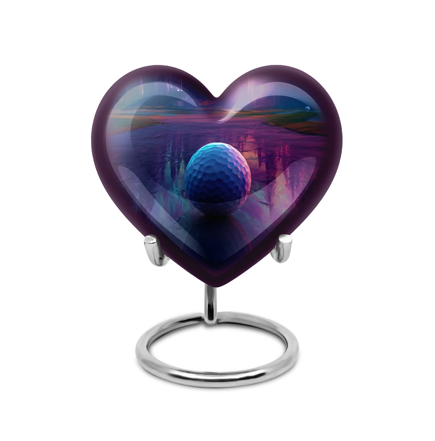 Personalized Purple Cherished Golf Cremation Urns for Human Ashes - 10-inch, 200 cu in - Yatskia