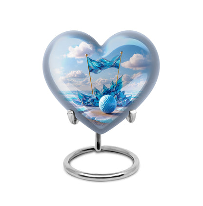Personalized Blue Cherished Golf Cremation Urns for Human Ashes - 10-inch, 200 cu in - Yatskia