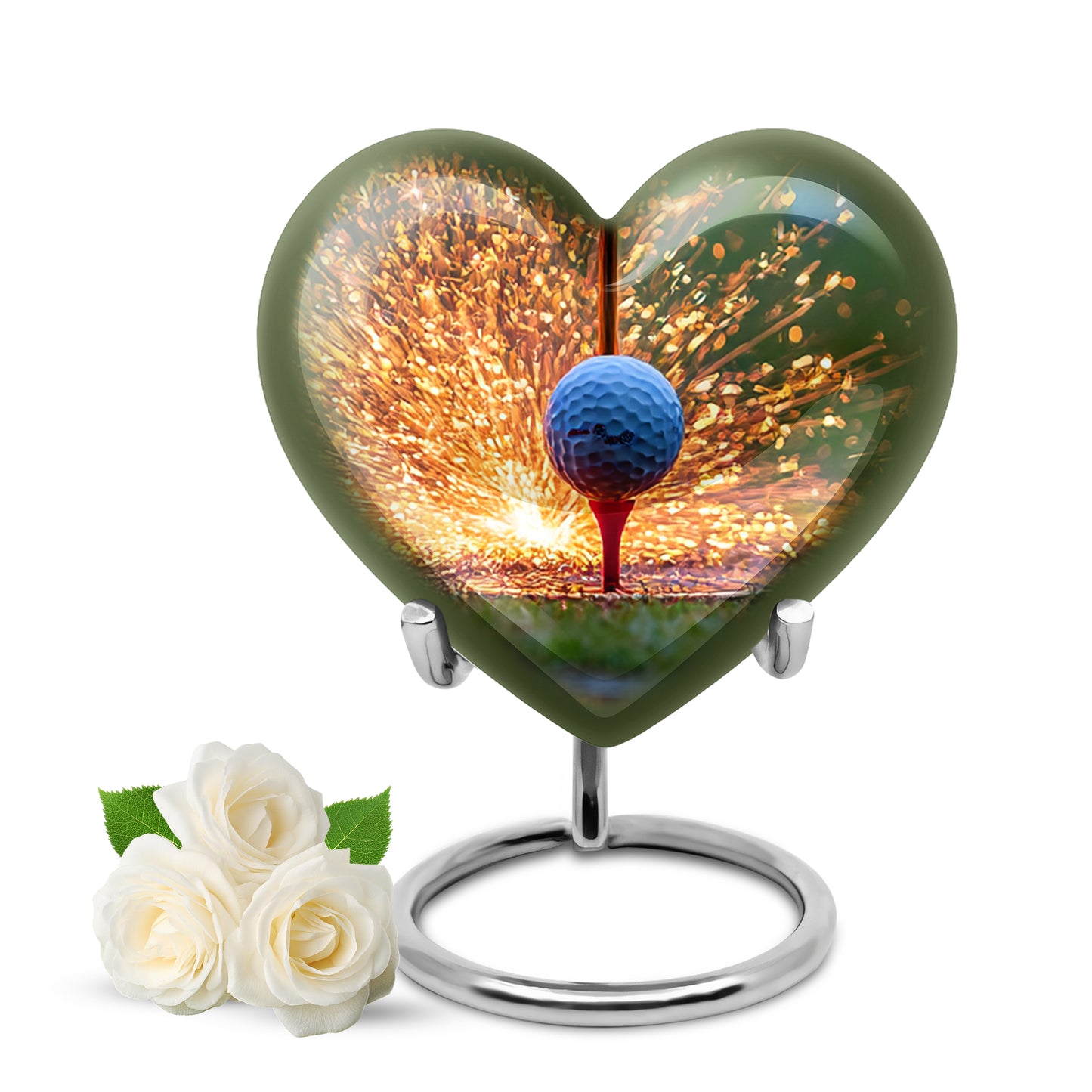 Radiant Golf Memorial Cremation Urns - Gold 10-inch, 200 cu in - Yatskia