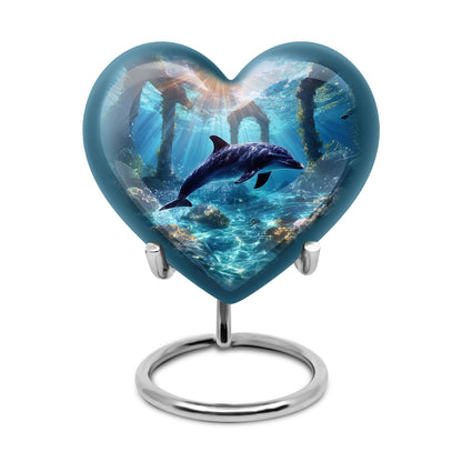 Blue Dolphin Cremation Urns - Glorious Testament 10-inch, 200 cu in - Yatskia