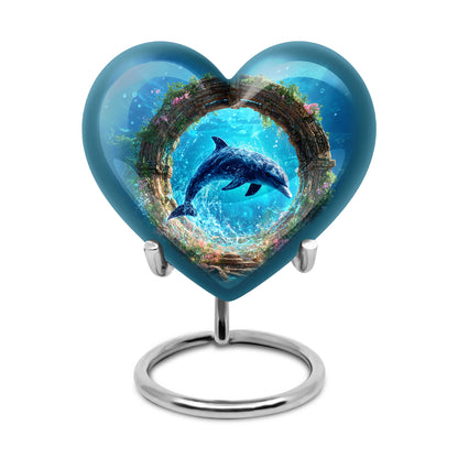 Blue Dolphin Cremation Urns - Honored Journey 10-inch, 200 cu in - Yatskia