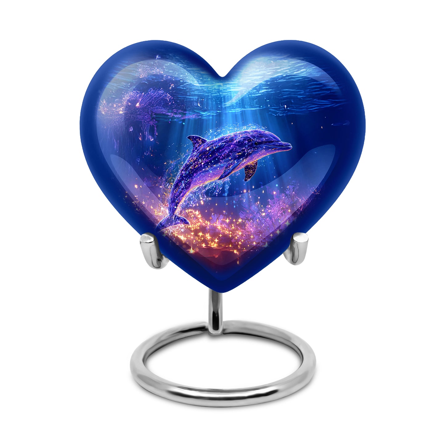 Blessed Dolphin Cremation Urns for Human Ashes - Blue 10-inch - Yatskia