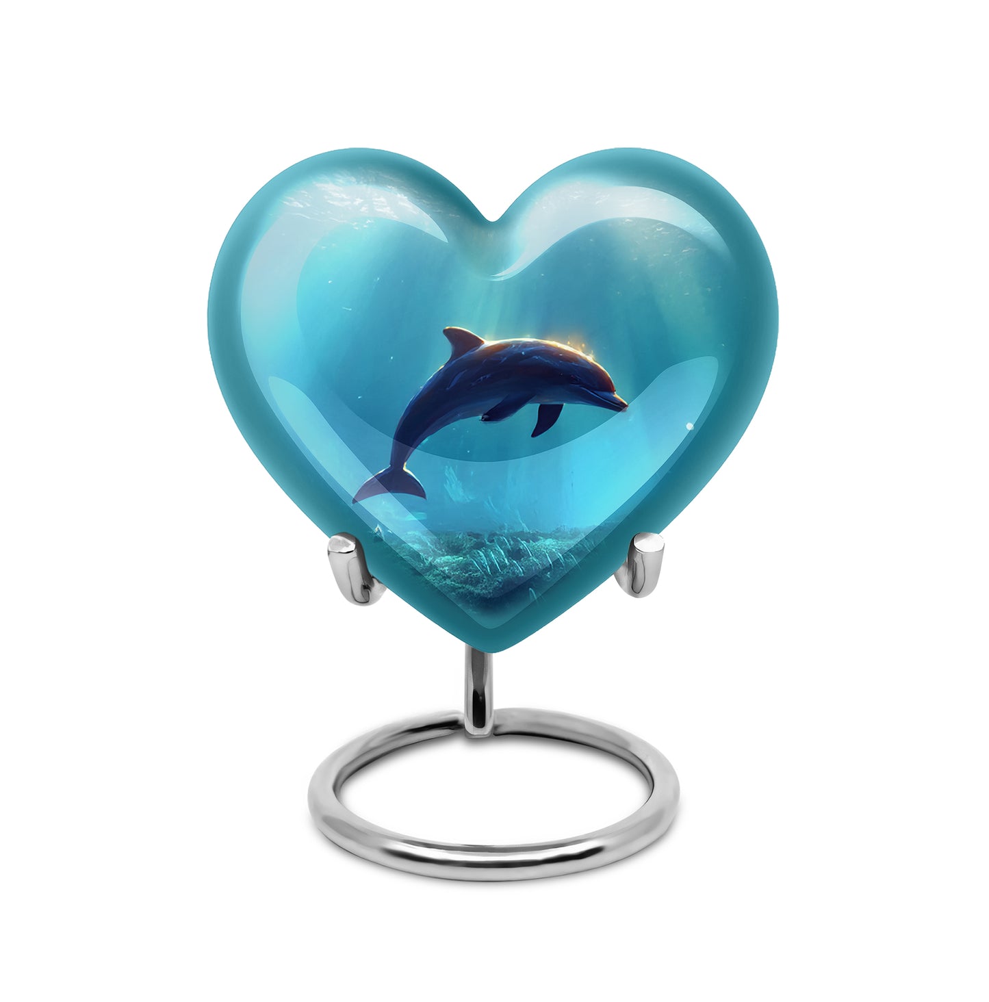 Silver Dolphin Comfort Cremation Urns for Human Ashes - 10-inch, 200 cu in - Yatskia