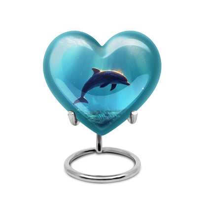 Silver Dolphin Comfort Cremation Urns for Human Ashes - 10-inch, 200 cu in - Yatskia