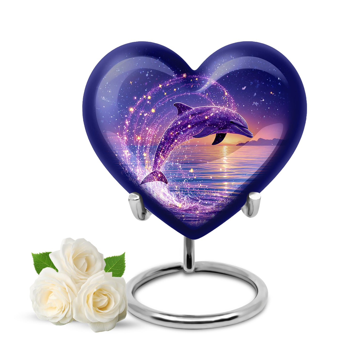 Personalized Blue Dolphin Cremation Urns for Ashes - Majestic 10-inch - Yatskia