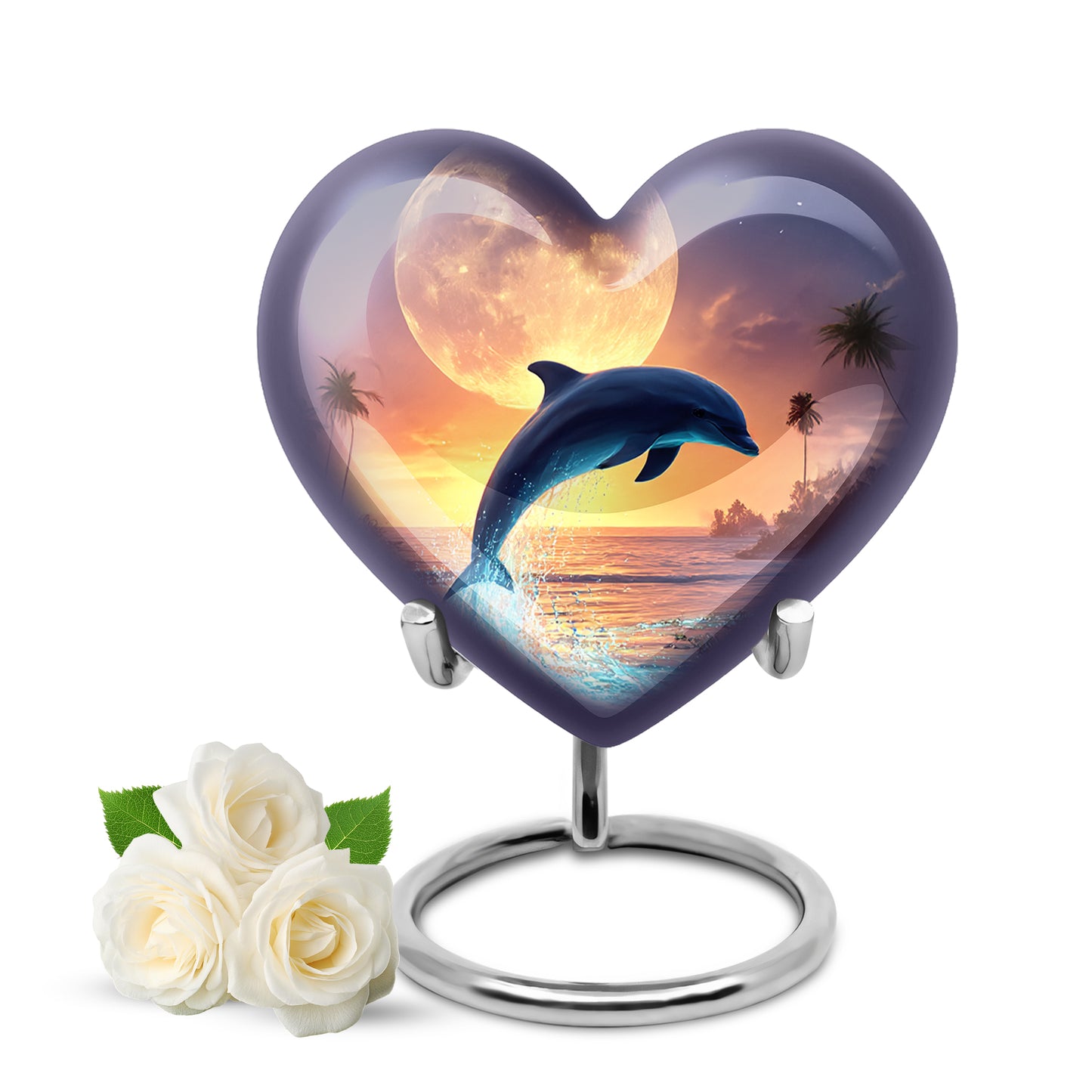 Divine Gray Dolphin Cremation Urn for Ashes - 10-inch, 200 cu in - Yatskia