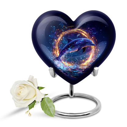 Personalized Blue Dolphin Cremation Urns for Ashes - Captivating 10-inch - Yatskia