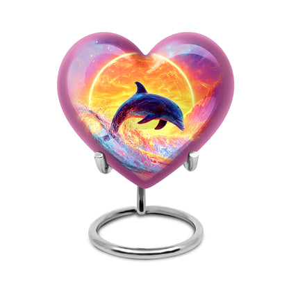 Personalized Blue Dolphin Cremation Urns for Ashes - Majestic 10-inch - Yatskia