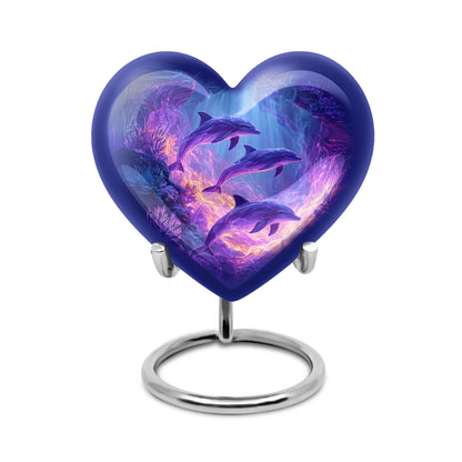Personalized Dolphin Cremation Urns - Eminent Blue 10-inch, 200 cu in - Yatskia