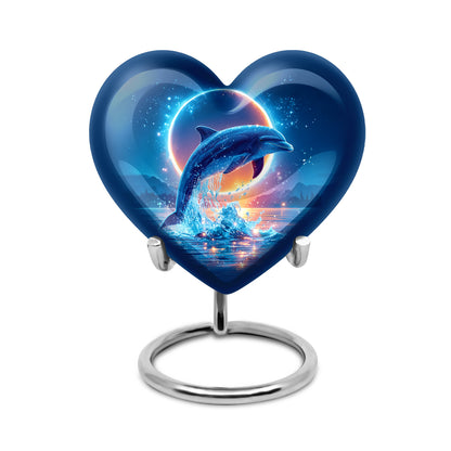 Remarkable Dolphin Memorial Cremation Urns - Blue 10-inch, 200 cu in - Yatskia