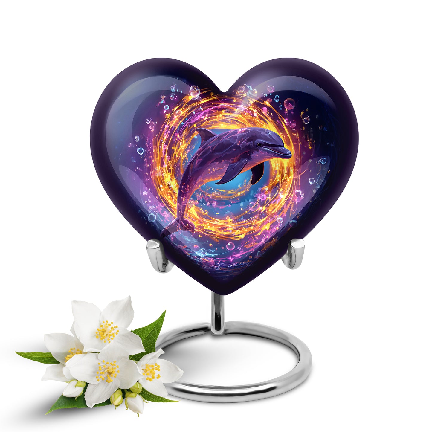 Personalized Blue Dolphin Cremation Urns for Ashes - Enchanting 10-inch - Yatskia