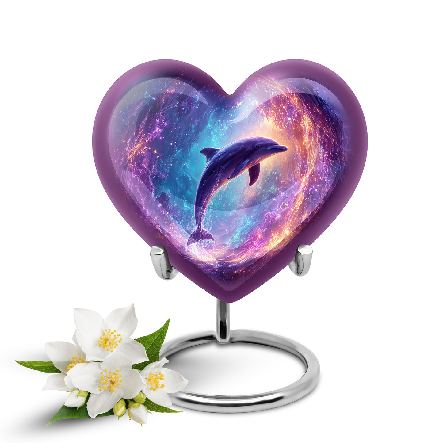 Blue Dolphin Cremation Urns - Opulent Honor 10-inch, 200 cu in - Yatskia