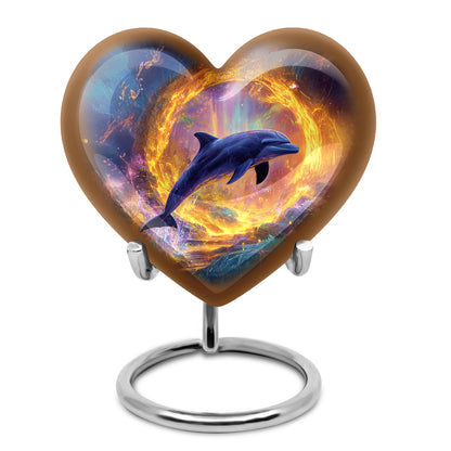 Personalized Blue Dolphin Cremation Urns for Ashes - Captivating 10-inch - Yatskia
