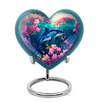 Gold Dolphin Legacy Cremation Urns for Human Ashes - 10-inch, 200 cu in - Yatskia