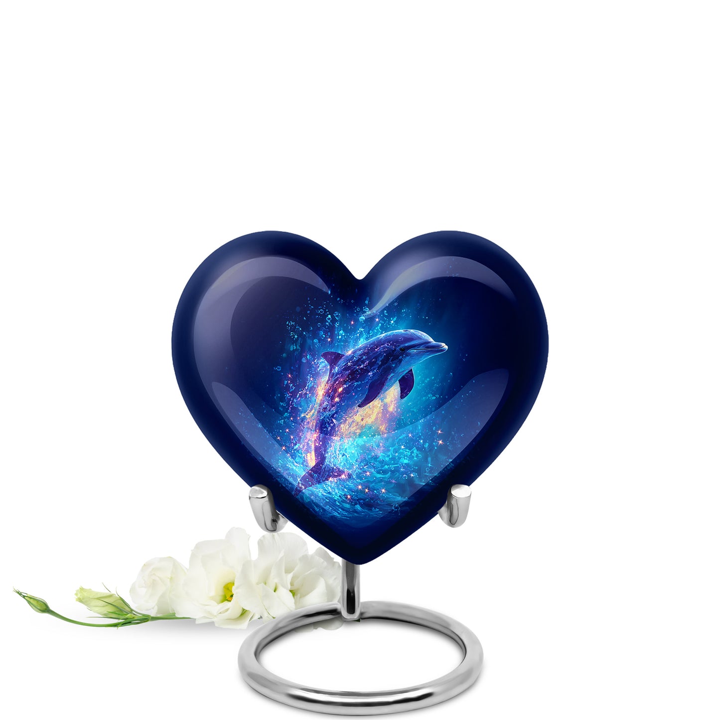 Blue Dolphin Cremation Urns - Honored Haven 10-inch, 200 cu in - Yatskia