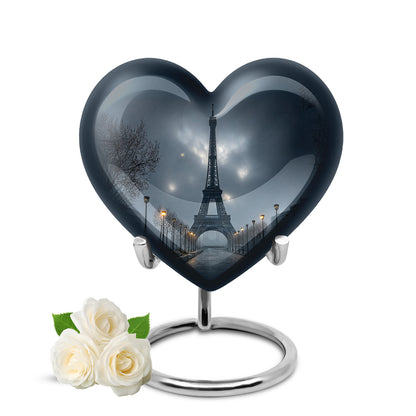 Blue Eiffel Tower Blessing Cremation Urns for Human Ashes - 10-inch, 200 cu in - Yatskia