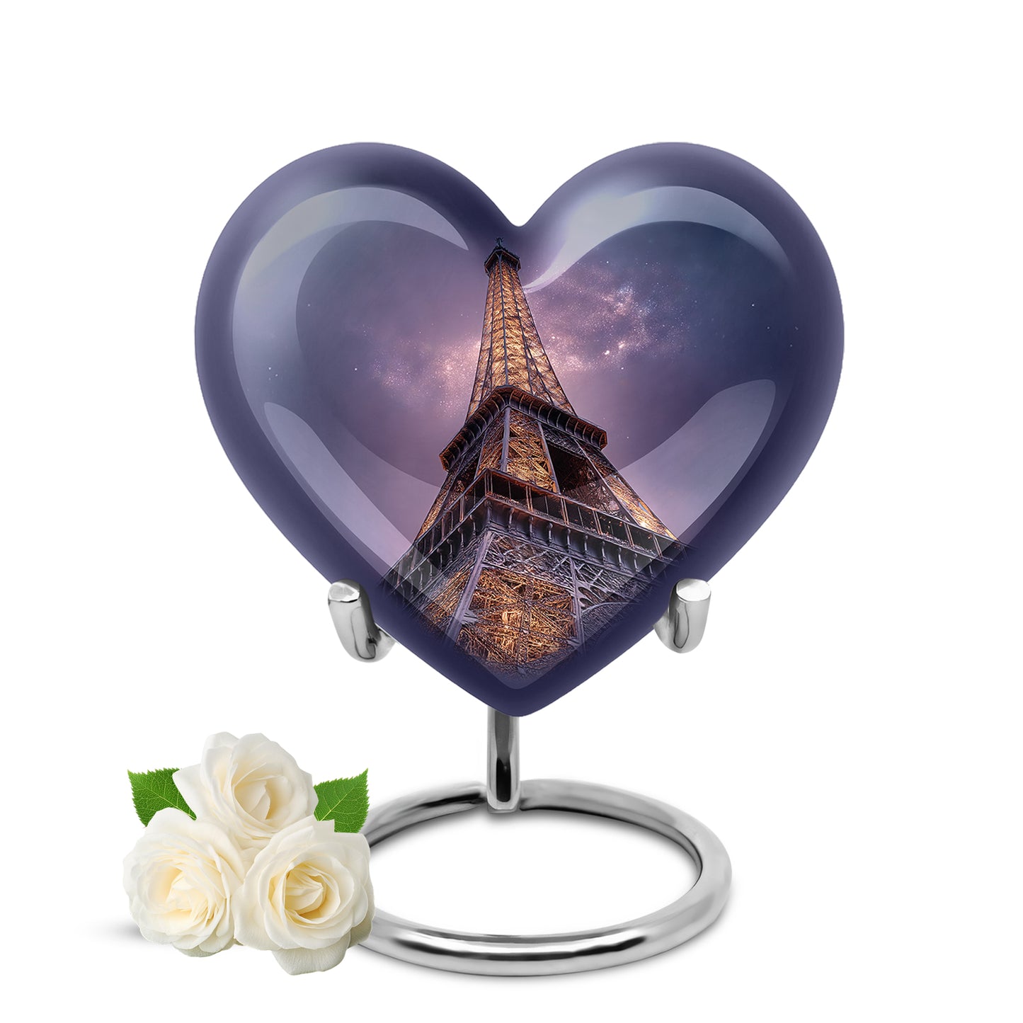Personalized Eiffel Tower Cremation Urns - Wondrous Blue 10-inch, 200 cu in - Yatskia