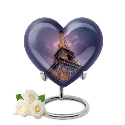 Personalized Eiffel Tower Cremation Urns - Wondrous Blue 10-inch, 200 cu in - Yatskia