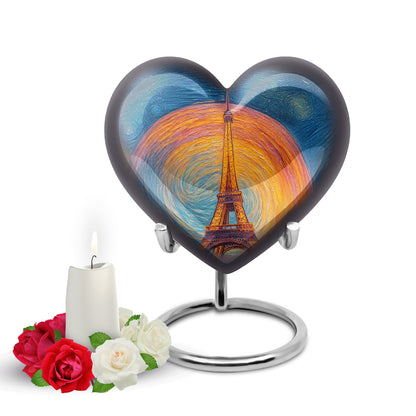 Personalized Elegant Eiffel Tower Cremation Urns - Blue 10-inch, 200 cu in - Yatskia
