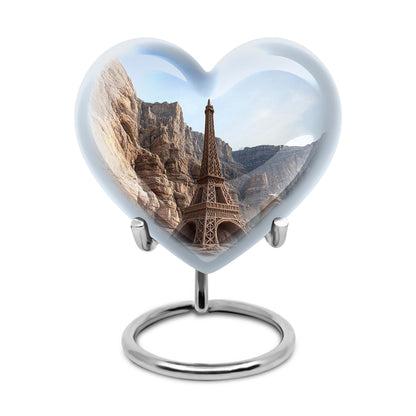 Lustrous Eiffel Tower Cremation Urns for Human Ashes - Blue 10-inch - Yatskia