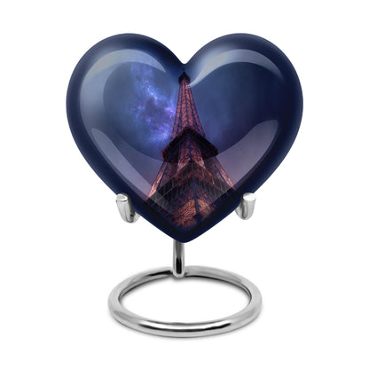 Personalized Eiffel Tower Cremation Urns - Wondrous Blue 10-inch, 200 cu in - Yatskia